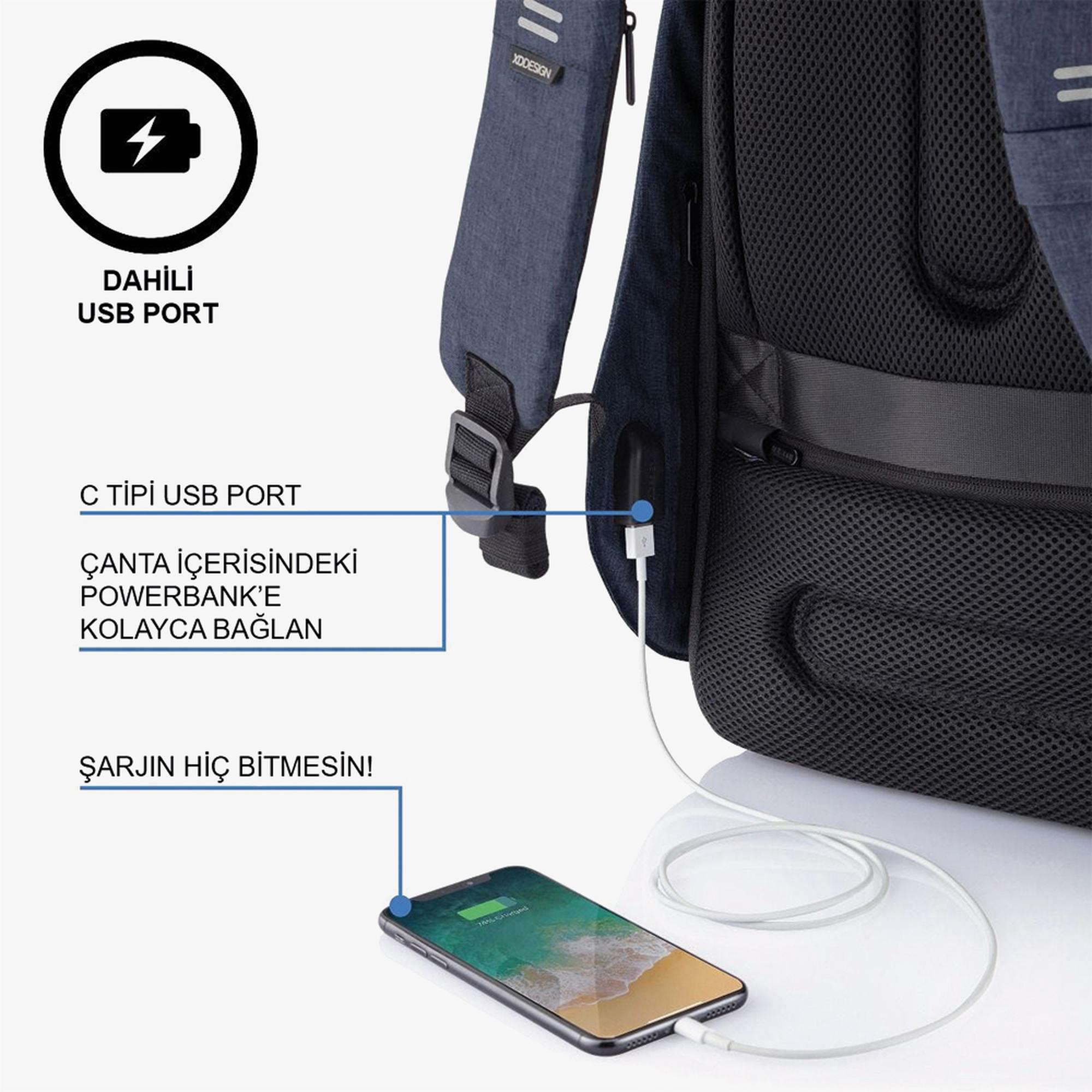 XD Design Bobby Hero Regular Unisex Mavi Sırt Çantası