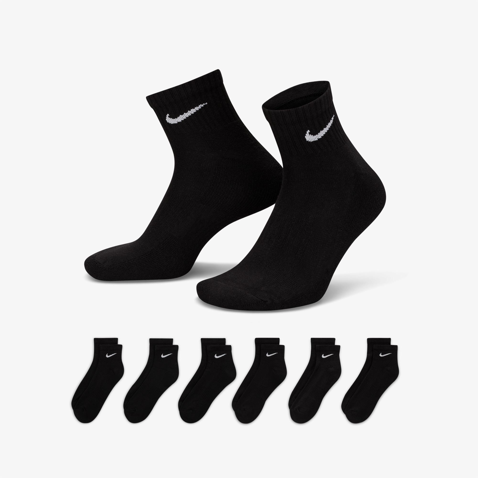 Nike Everyday Cush 6'lı Unisex Siyah Çorap