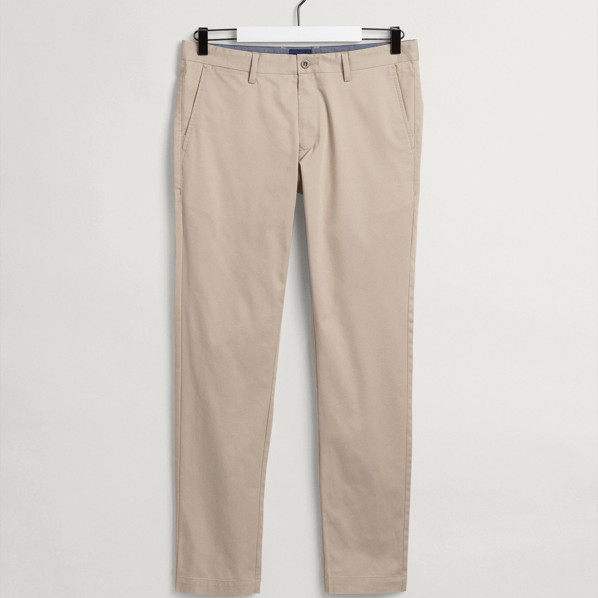 GANT Erkek Bej Slim Fit Hallden Pantolon