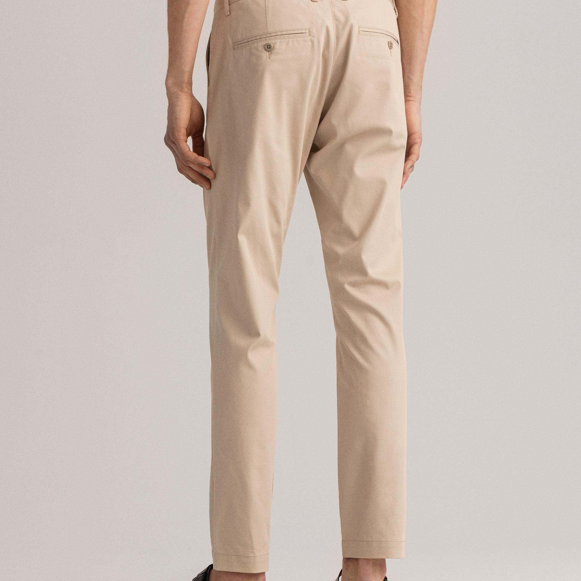 GANT Erkek Bej Slim Fit Hallden Pantolon