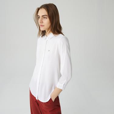  Lacoste Kadın Relaxed Fit Beyaz Gömlek