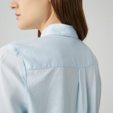  Lacoste Kadın Relaxed Fit Mavi Gömlek