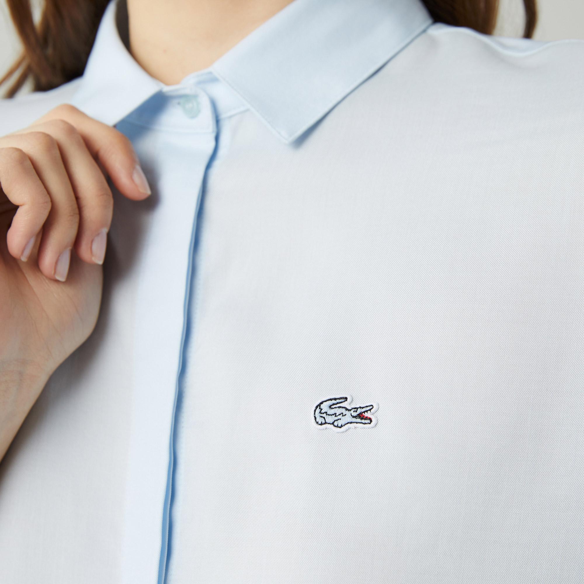 Lacoste Kadın Relaxed Fit Mavi Gömlek