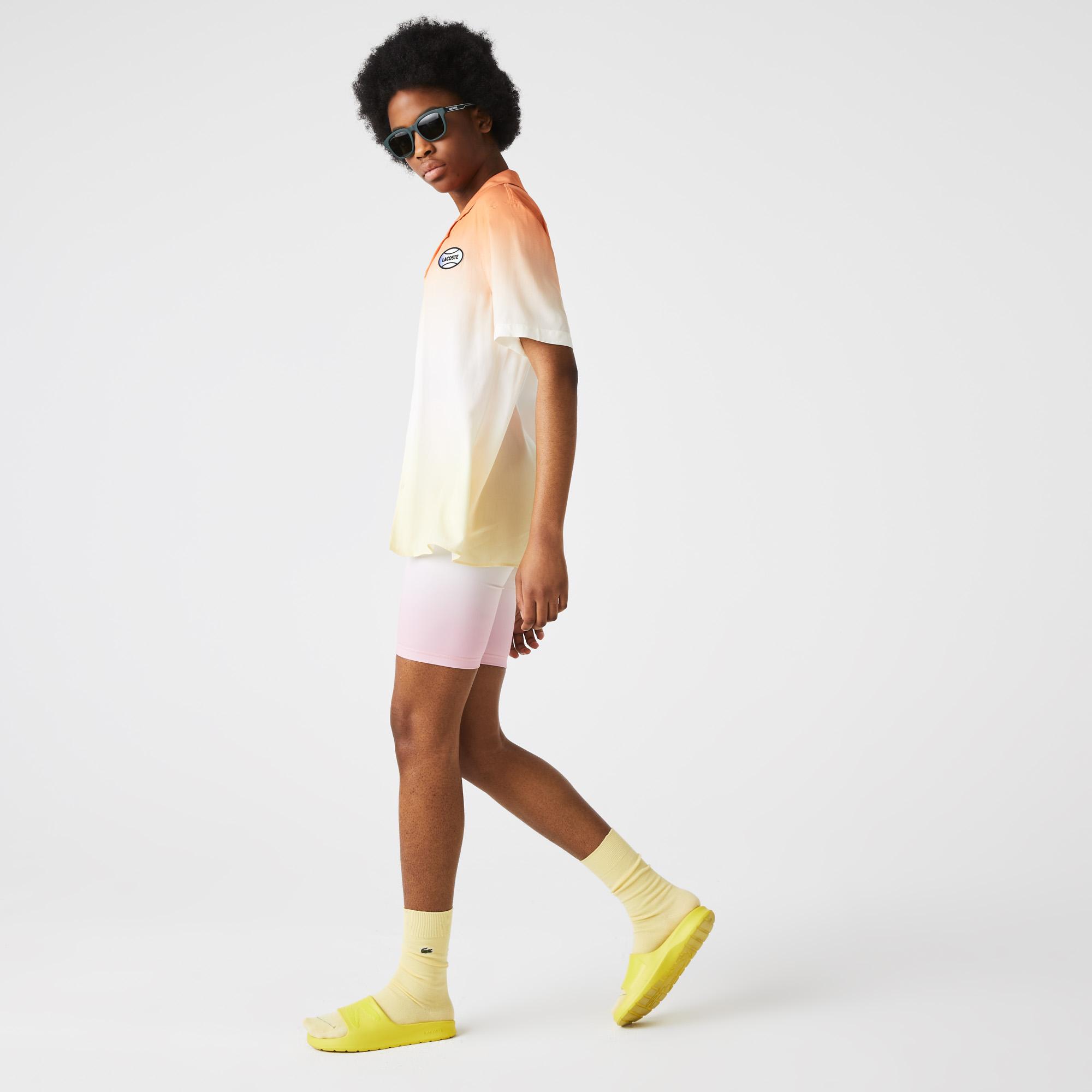 Lacoste L!VE Unisex Relaxed Fit Kısa Kollu Açık Turuncu Gömlek