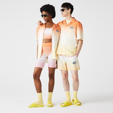  Lacoste L!VE Unisex Relaxed Fit Kısa Kollu Açık Turuncu Gömlek