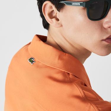  Lacoste L!VE Unisex Relaxed Fit Kısa Kollu Açık Turuncu Gömlek