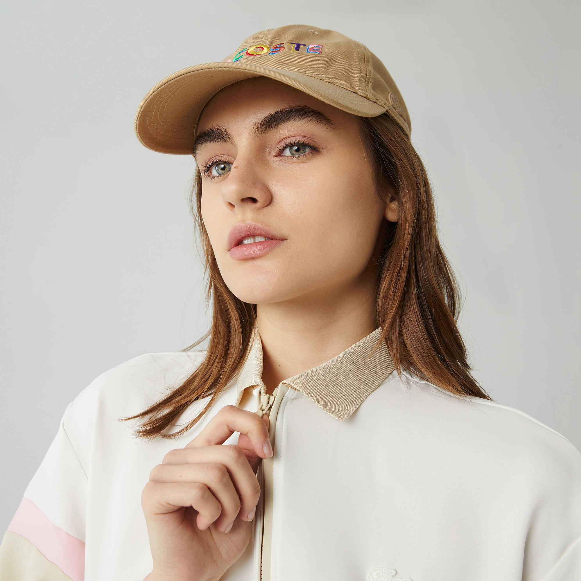 Lacoste Kadın Relaxed Fit Kısa Kollu Yarım Fermuarlı Renk Bloklu Bej Bluz