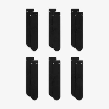  Nike Everyday Cush Crew 6' lı Unisex Siyah Çorap