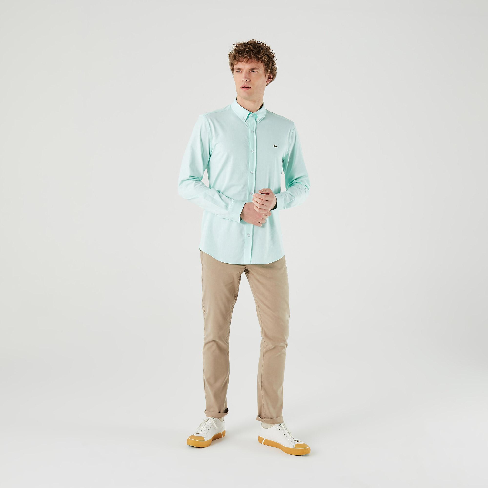 Lacoste Erkek Slim Fit Açık Yeşil Gömlek