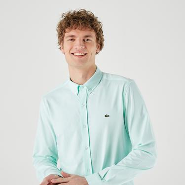  Lacoste Erkek Slim Fit Açık Yeşil Gömlek