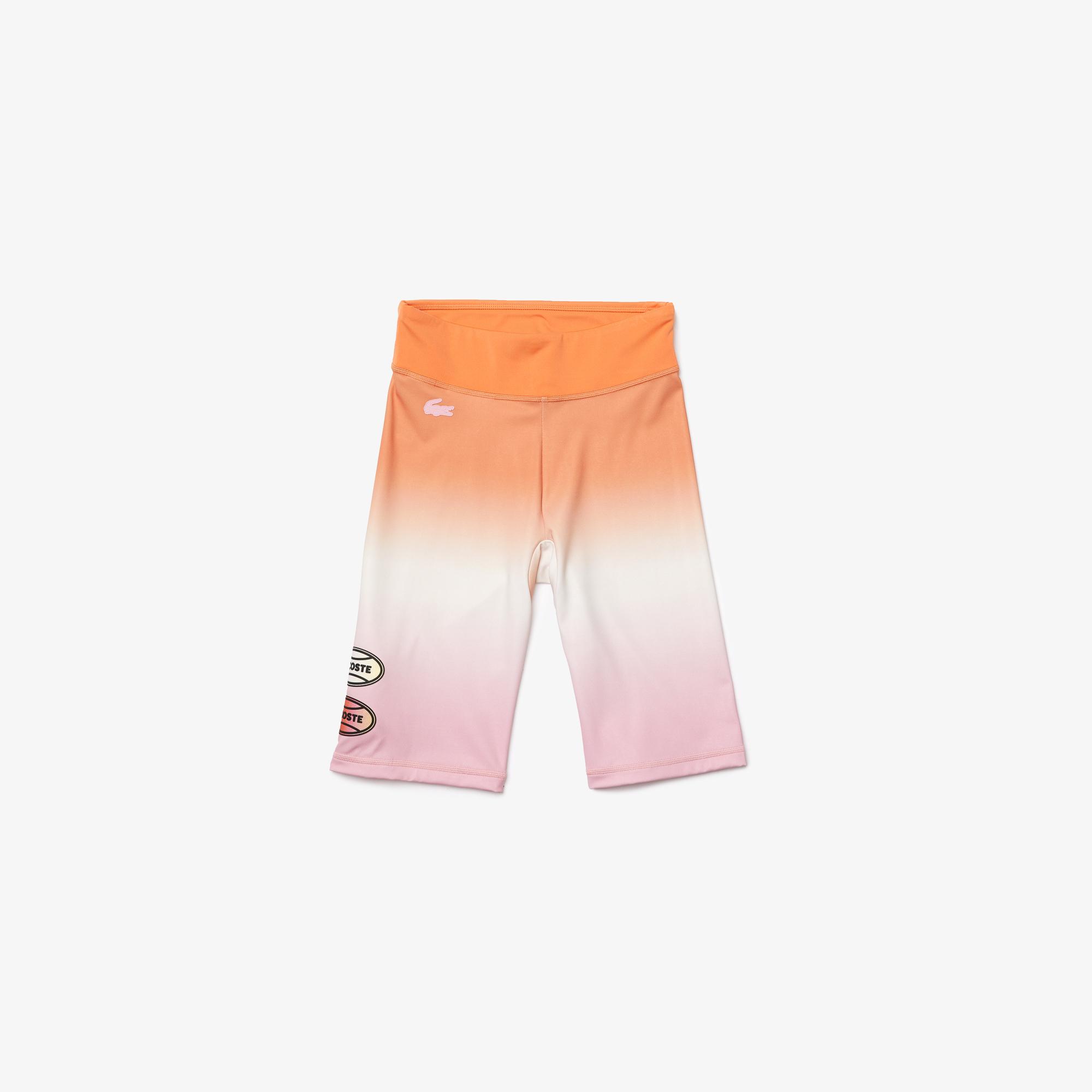 Lacoste SPORT Kadın Slim Fit Desenli Açık Turuncu Tayt