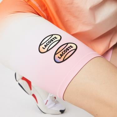  Lacoste SPORT Kadın Slim Fit Desenli Açık Turuncu Tayt