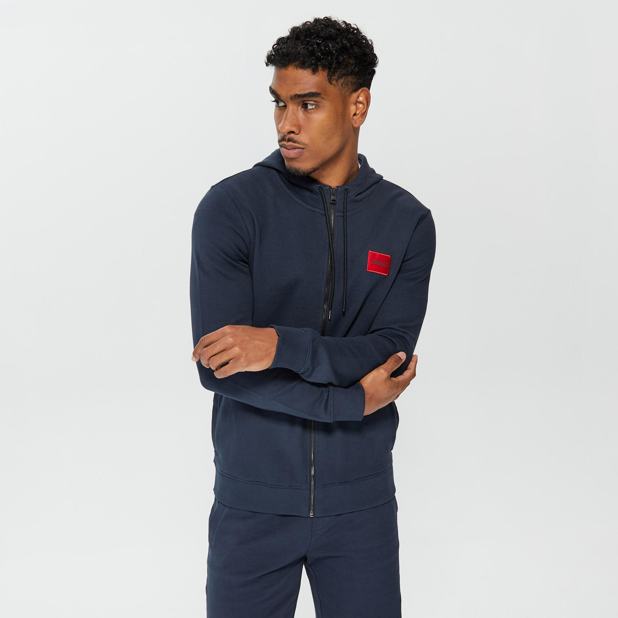 Hugo Daple212 Erkek Lacivert Hoodie Sweatshirt