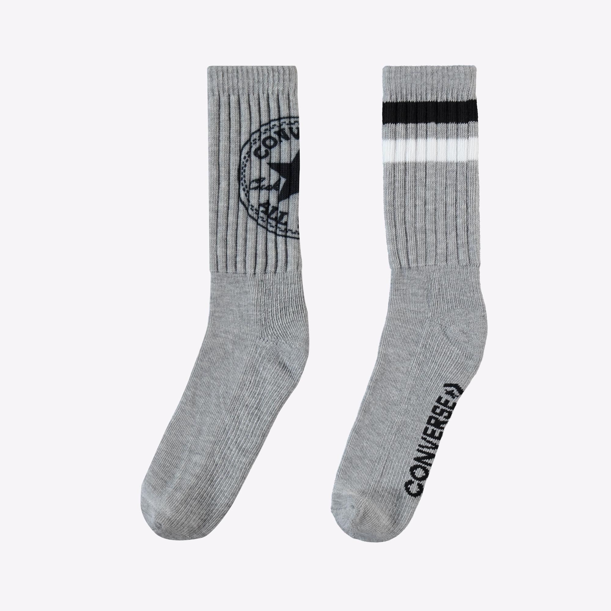 Converse Chuck Taylor Erkek 2'li Gri Uzun Çorap