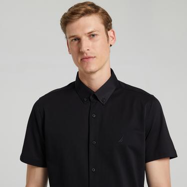  Nautica Erkek Siyah Slim Fit Kısa Kollu Gömlek