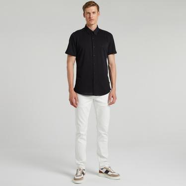  Nautica Erkek Siyah Slim Fit Kısa Kollu Gömlek