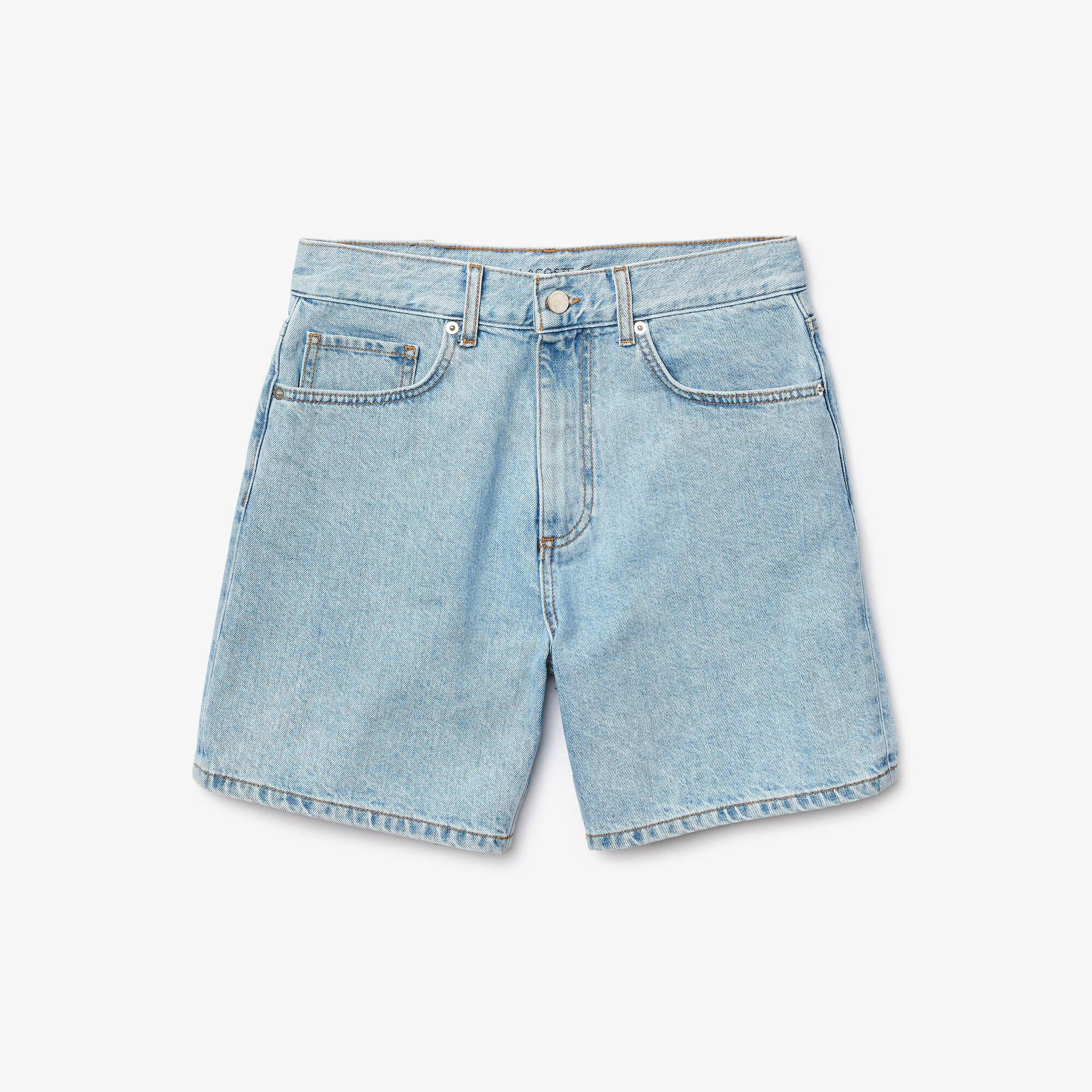 Lacoste Kadın Regular Fit Mavi Denim Bermuda