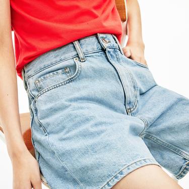  Lacoste Kadın Regular Fit Mavi Denim Bermuda