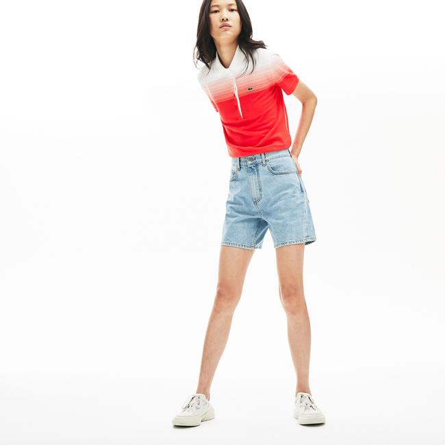  Lacoste Kadın Regular Fit Mavi Denim Bermuda