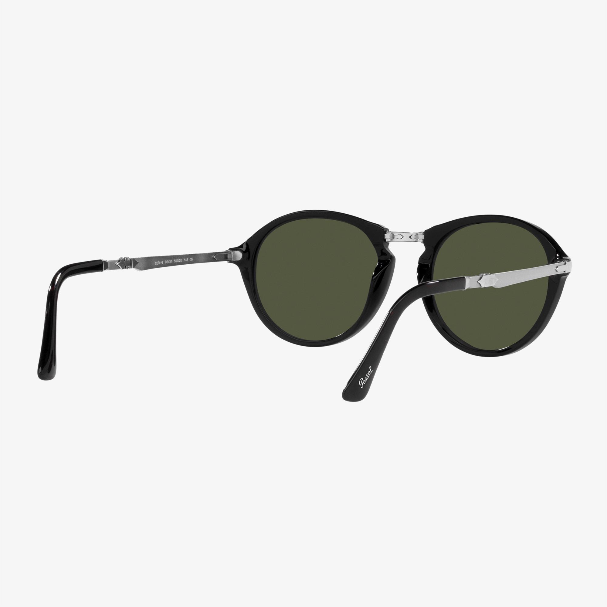 PERSOL Asetat Unisex Siyah Güneş Gözlüğü