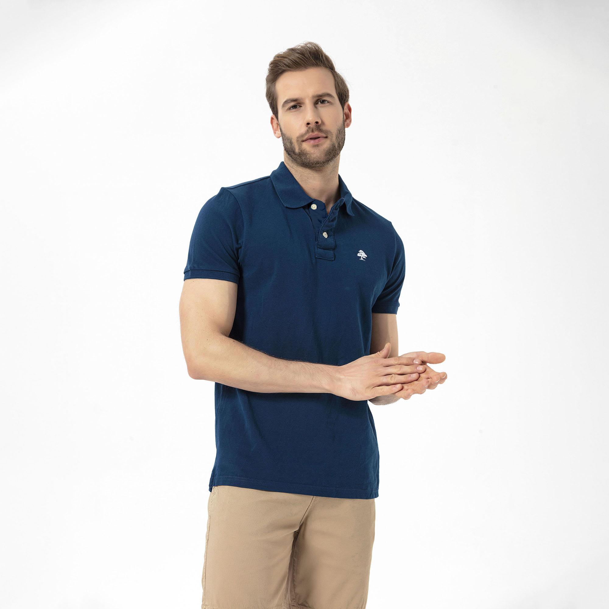 Routefield Patriot Erkek Mavi Polo Tişört