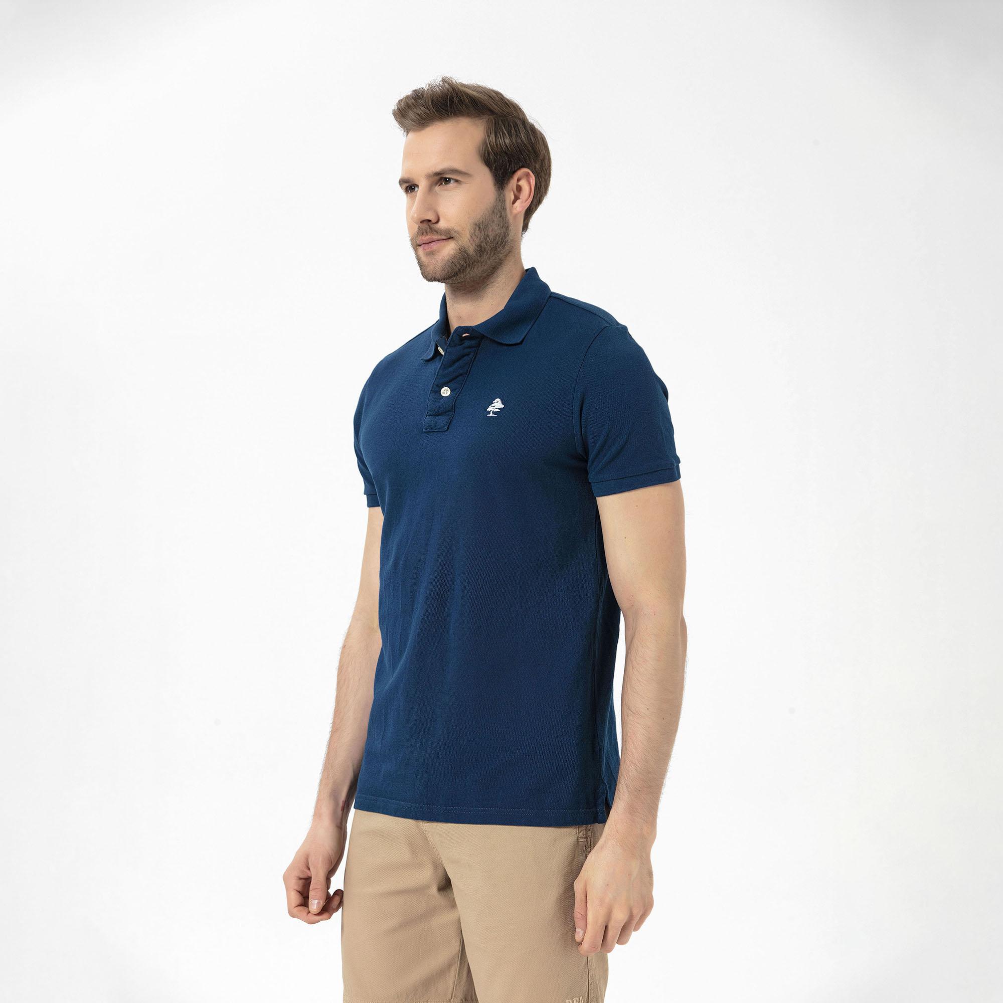 Routefield Patriot Erkek Mavi Polo Tişört