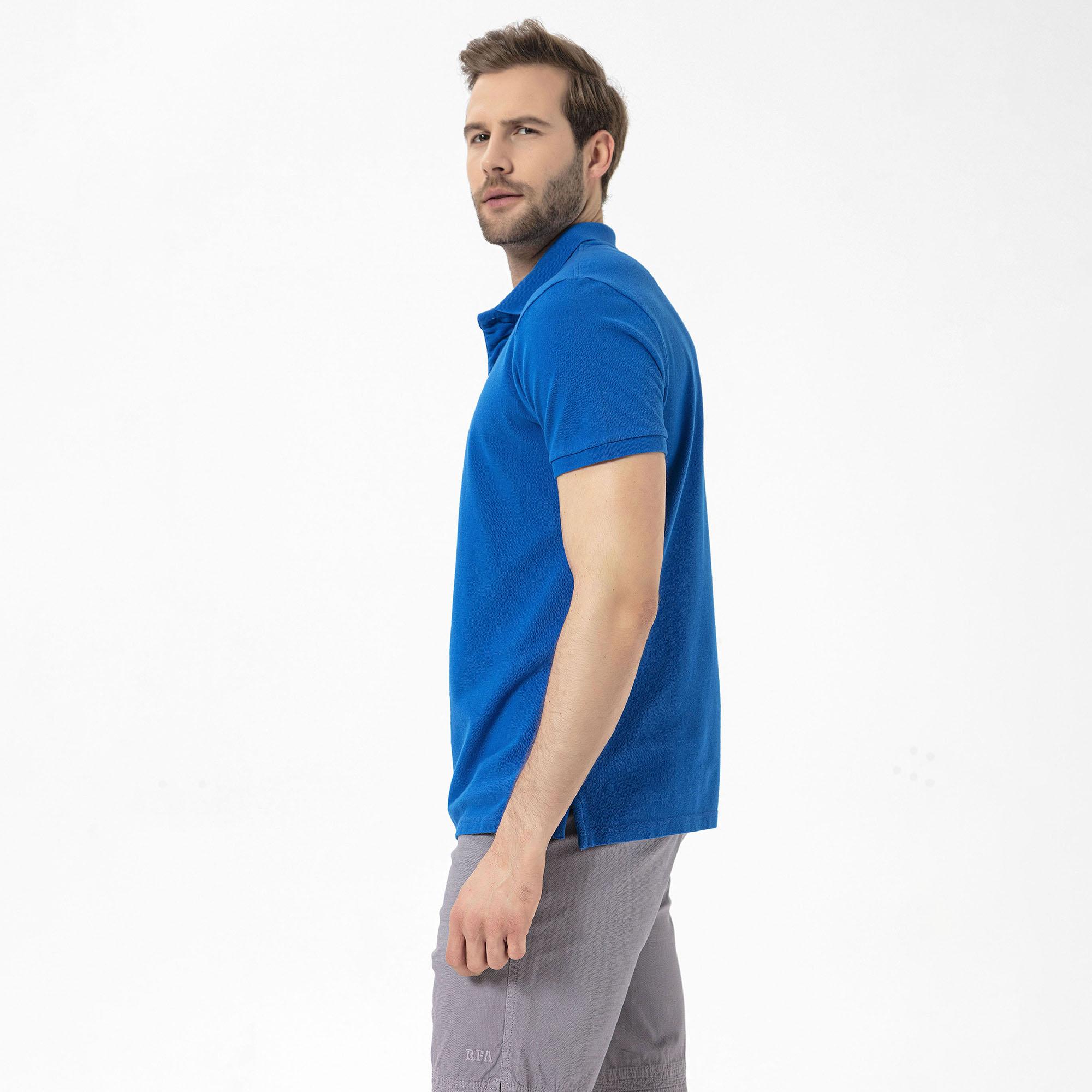 Routefield Patriot Erkek Mavi Polo Tişört