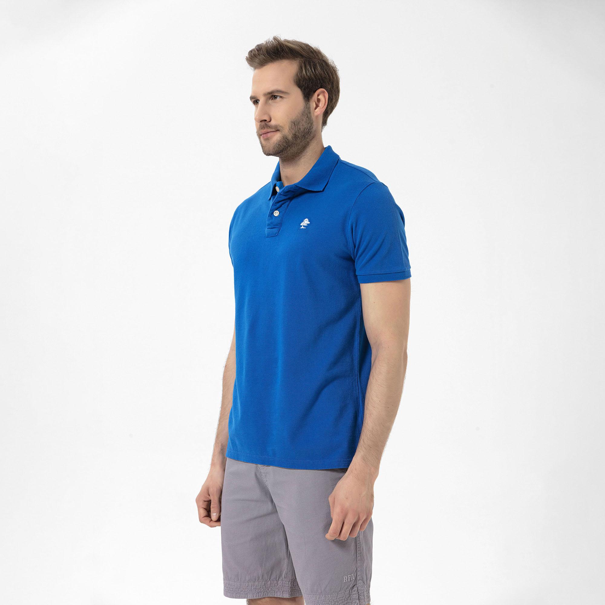 Routefield Patriot Erkek Mavi Polo Tişört