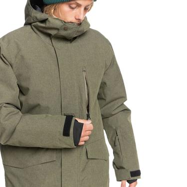  Quiksilver Mission Solid Jk Erkek Yeşil Snowboard Ceketi