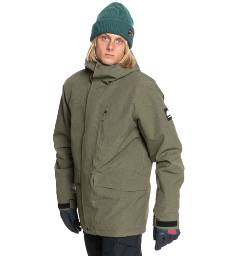  Quiksilver Mission Solid Jk Erkek Yeşil Snowboard Ceketi