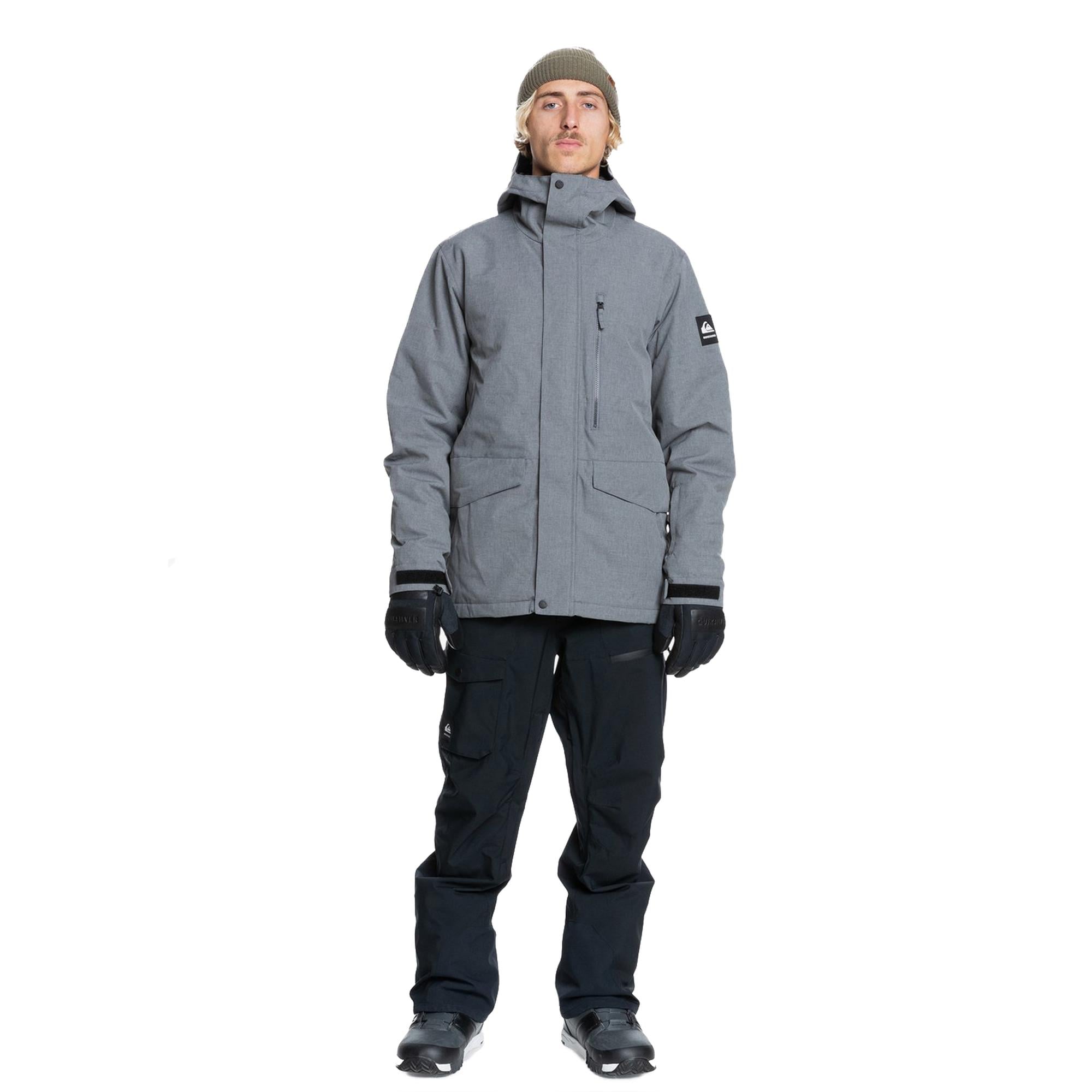 Quiksilver Mission Solid Jk Erkek Gri Snowboard Ceketi