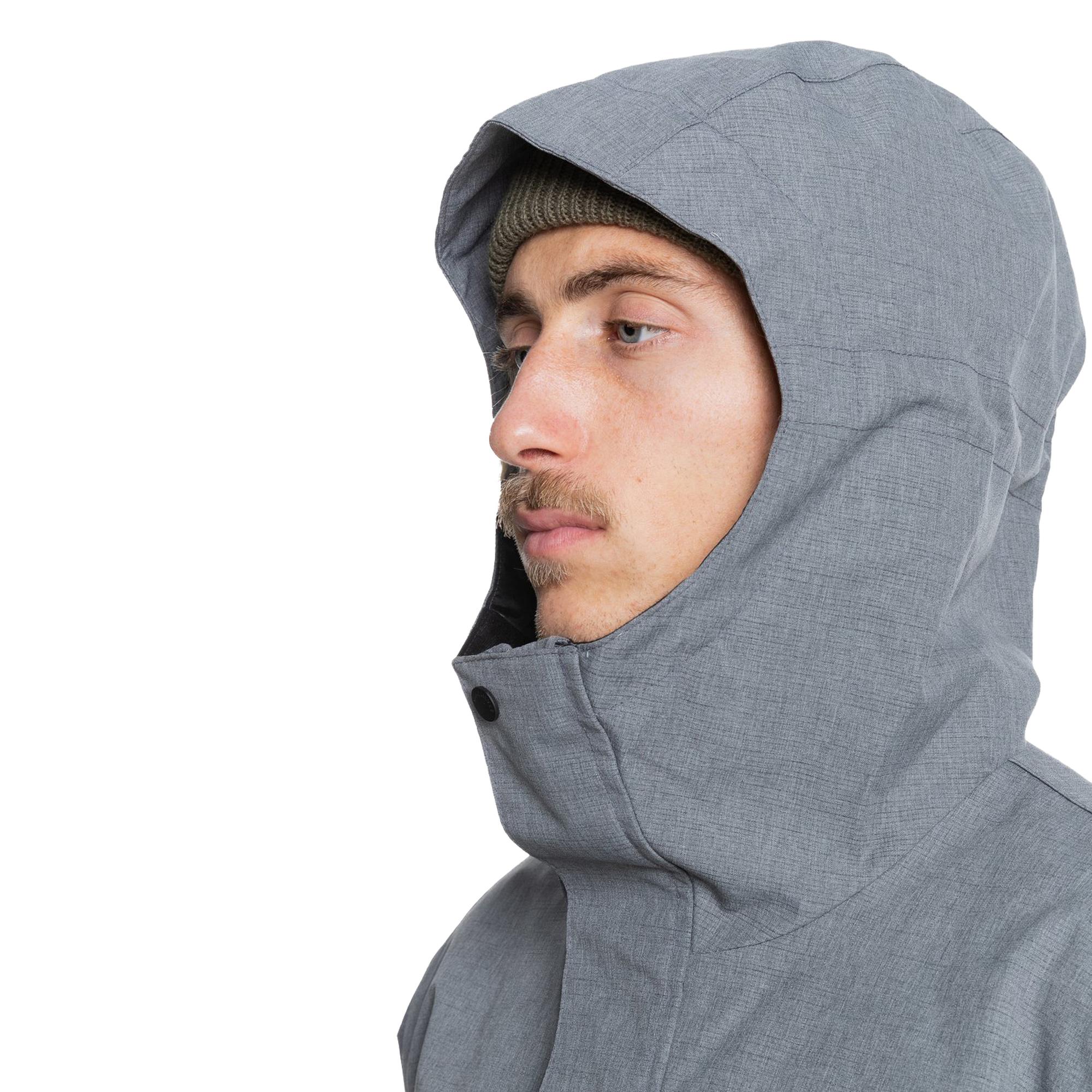 Quiksilver Mission Solid Jk Erkek Gri Snowboard Ceketi