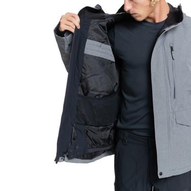  Quiksilver Mission Solid Jk Erkek Gri Snowboard Ceketi