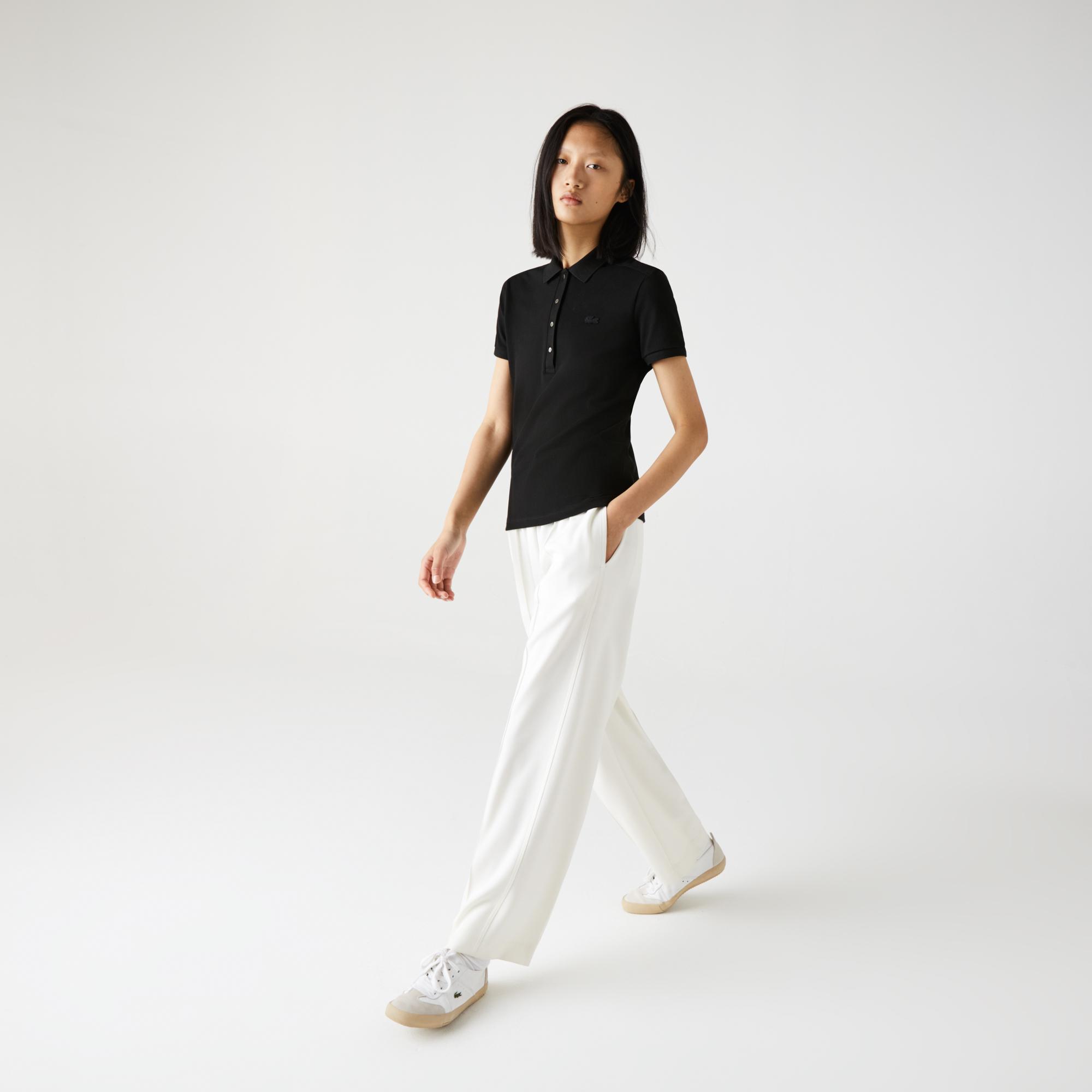 Lacoste L.12.D Kadın Slim Fit Siyah Polo