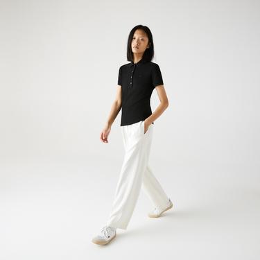  Lacoste L.12.D Kadın Slim Fit Siyah Polo