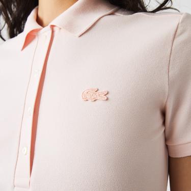  Lacoste Kadın Regular Fit Kısa Kollu Polo Yaka Açık Pembe Elbise