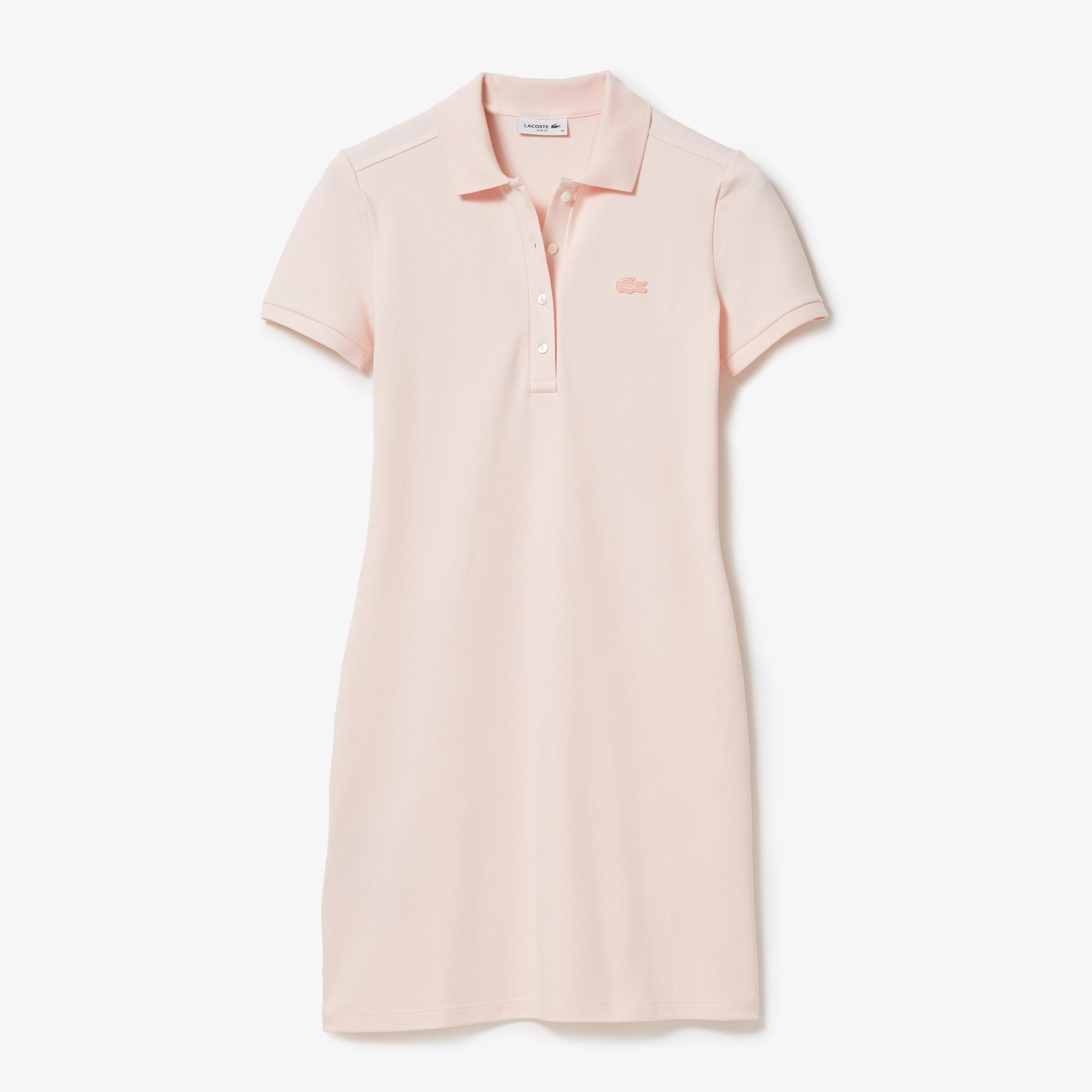 Lacoste Kadın Regular Fit Kısa Kollu Polo Yaka Açık Pembe Elbise