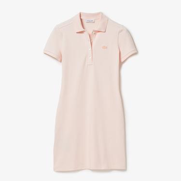  Lacoste Kadın Regular Fit Kısa Kollu Polo Yaka Açık Pembe Elbise