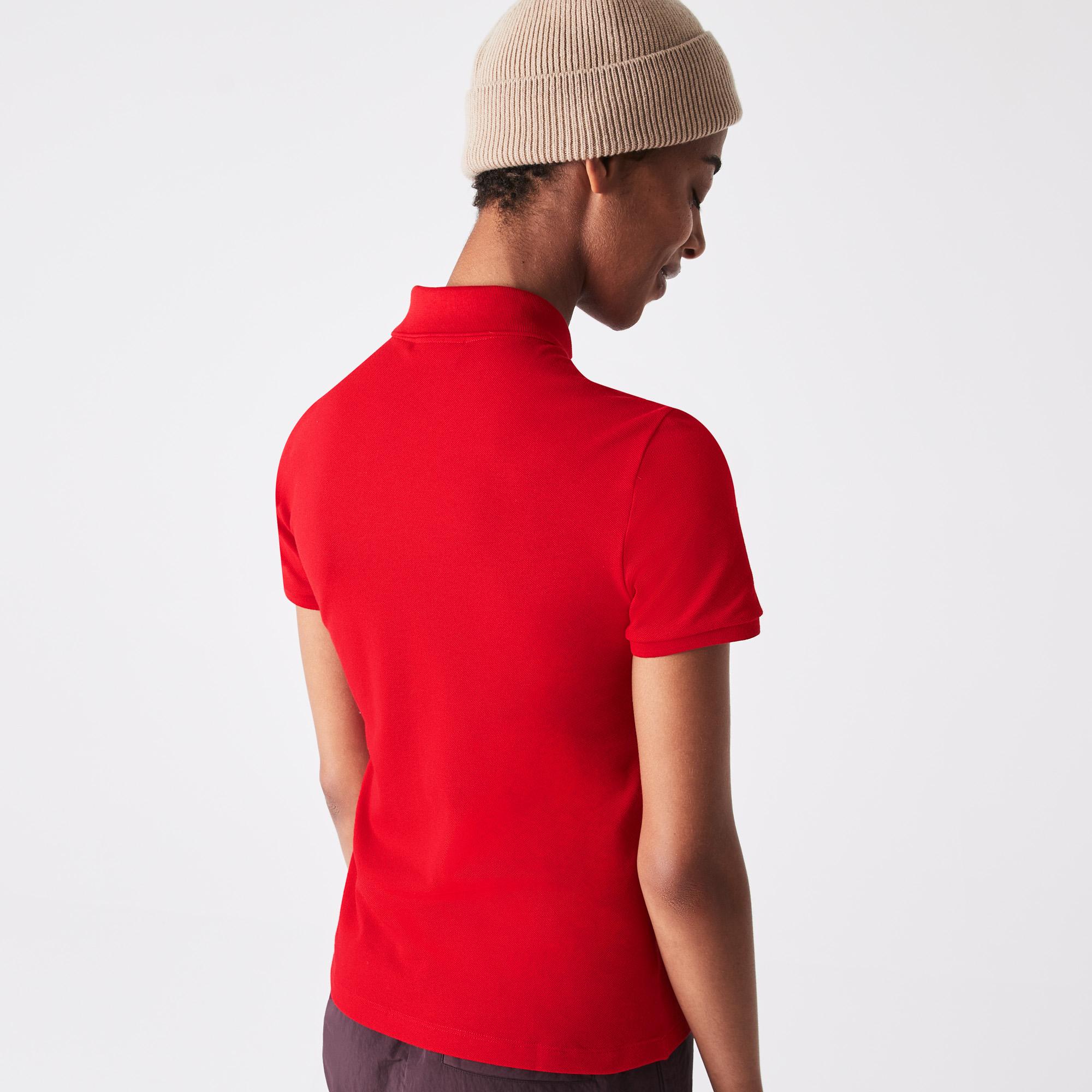 Lacoste Kadın Slim Fit Kırmızı Polo