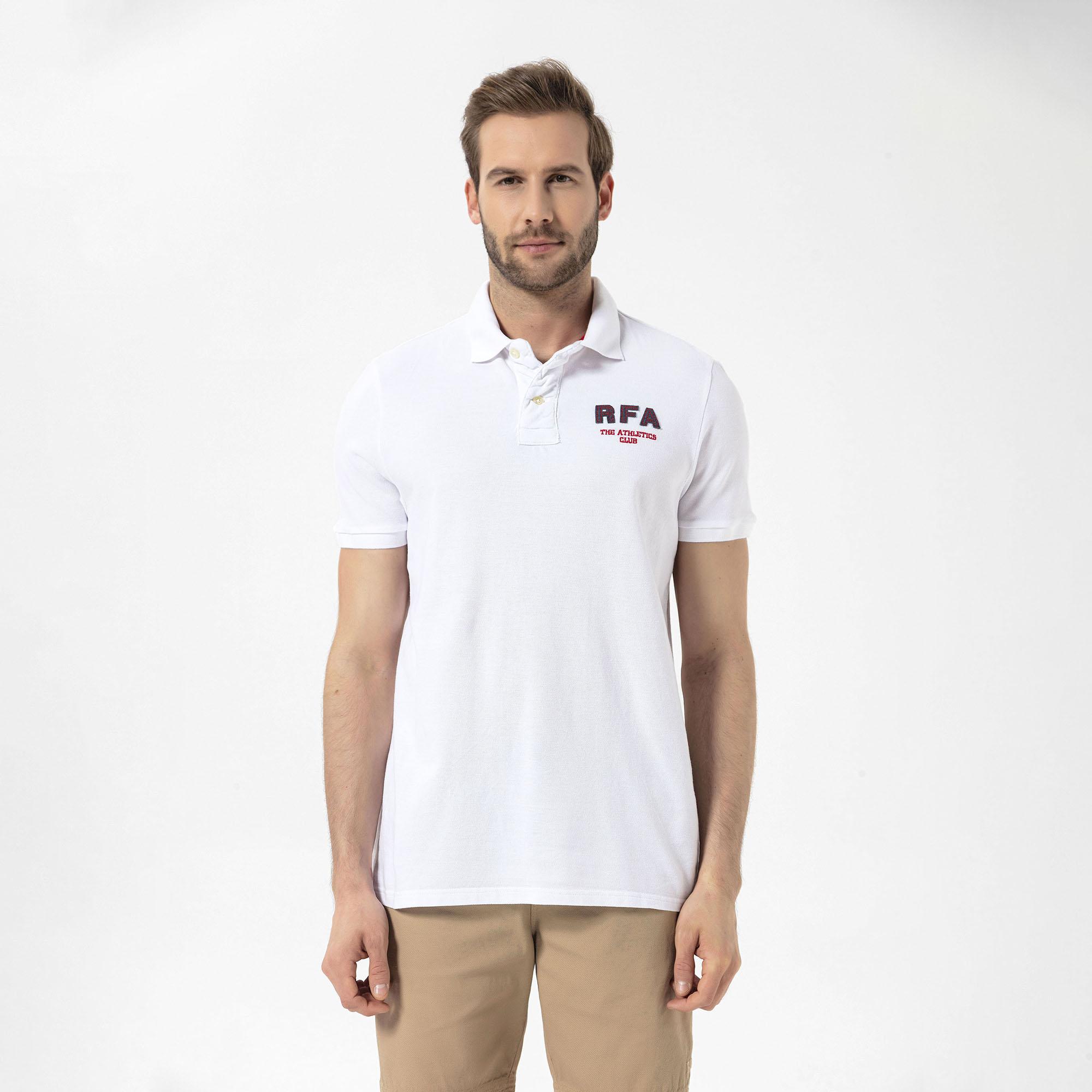 Routefield Prince Erkek Beyaz Polo Tişört