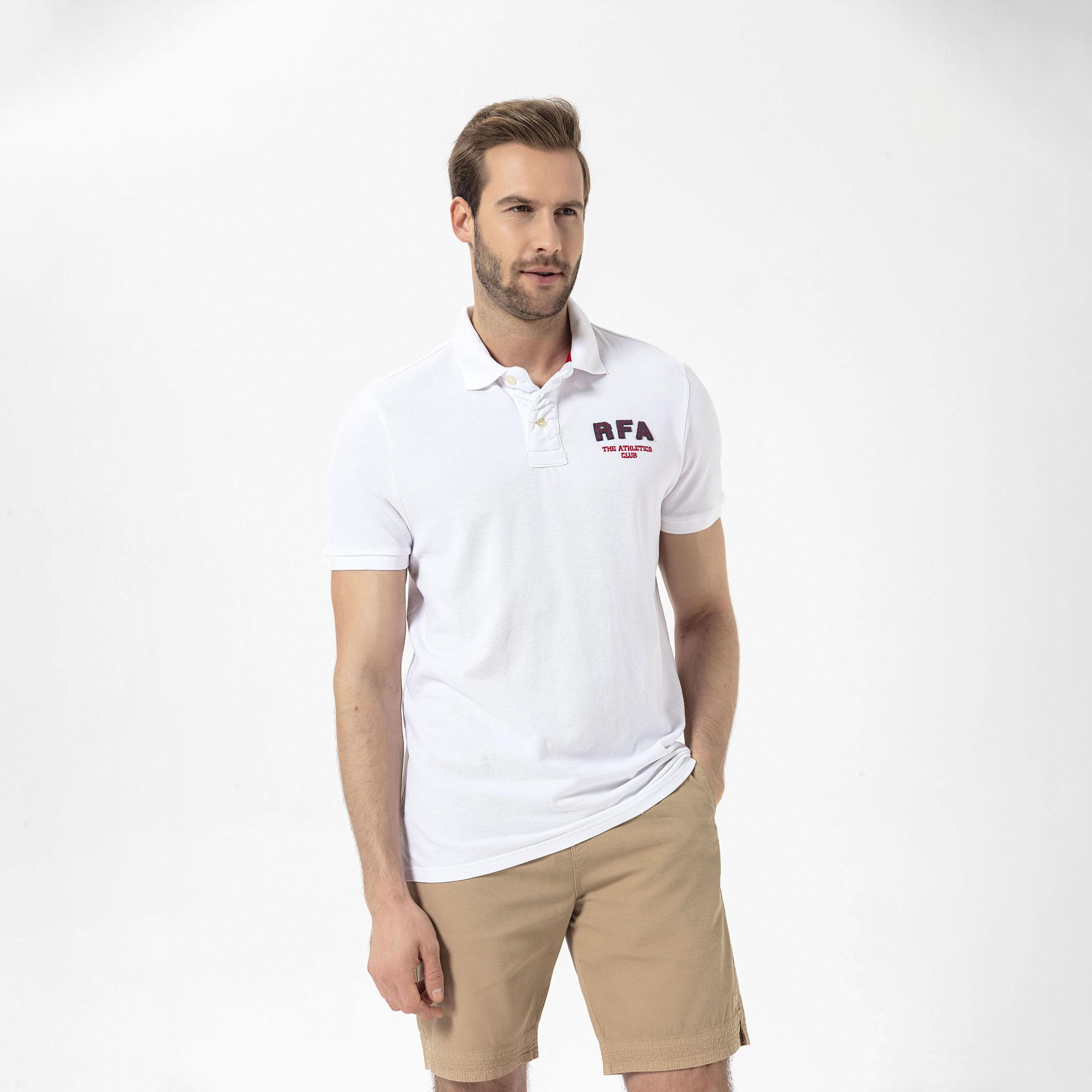 Routefield Prince Erkek Beyaz Polo Tişört