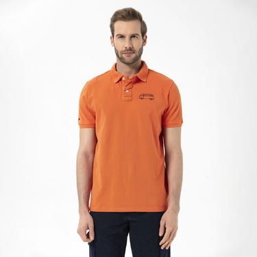  Routefield Post Erkek Turuncu Polo Tişört