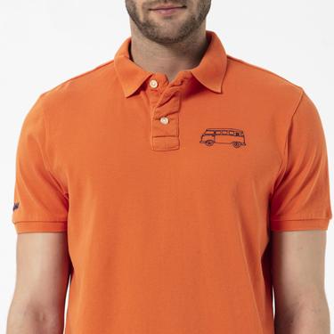  Routefield Post Erkek Turuncu Polo Tişört