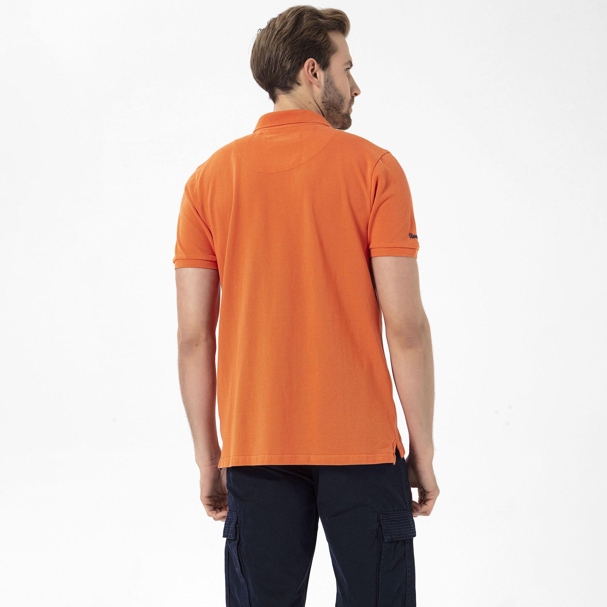 Routefield Post Erkek Turuncu Polo Tişört