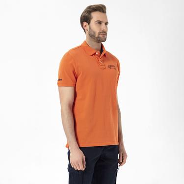  Routefield Post Erkek Turuncu Polo Tişört