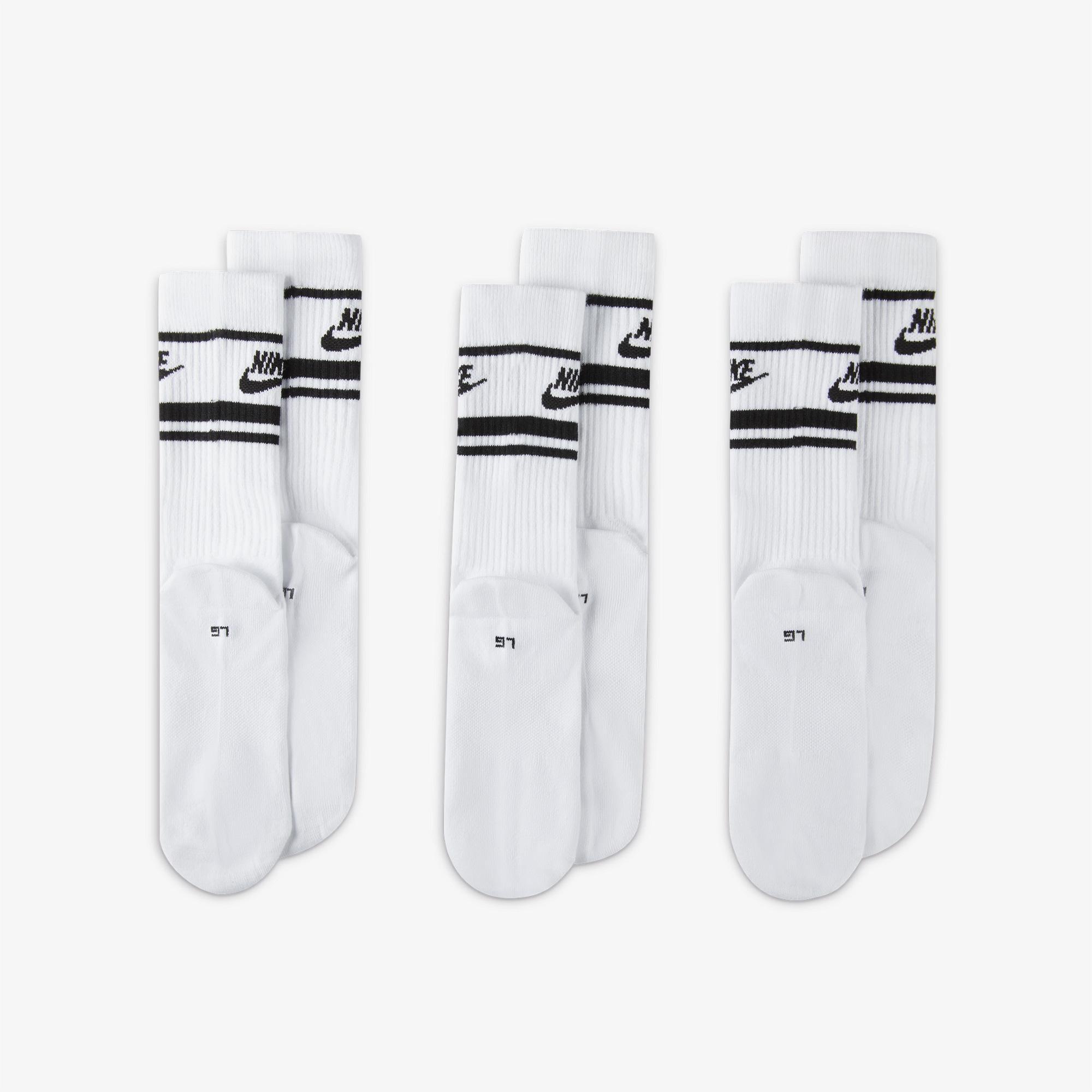 Nike Sportswear Everyday Essential Cr 3'lü Unisex Beyaz Çorap