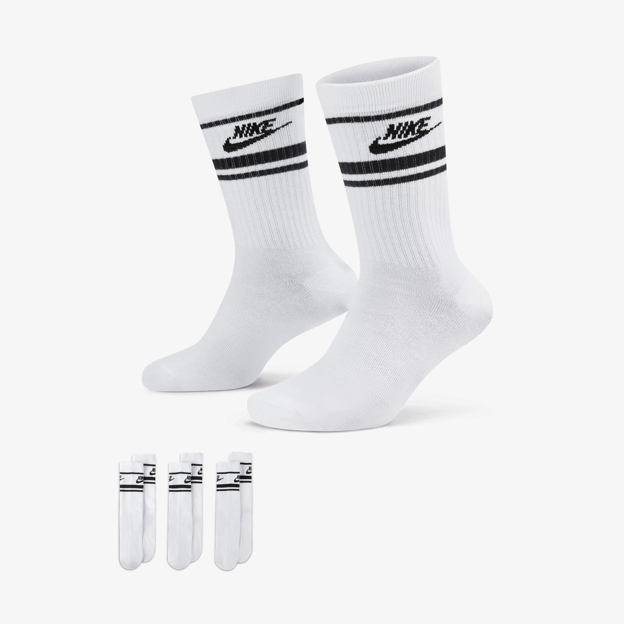 Nike Sportswear Everyday Essential Cr 3'lü Unisex Beyaz Çorap