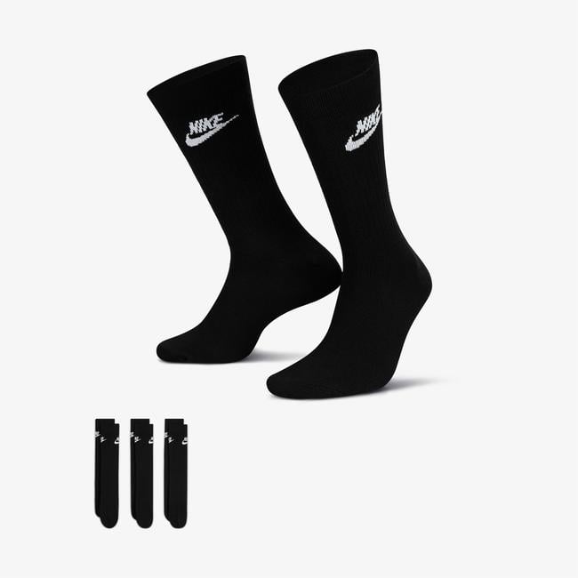  Nike Sportswear Everyday Essential Cr 3'lü Unisex Siyah Çorap