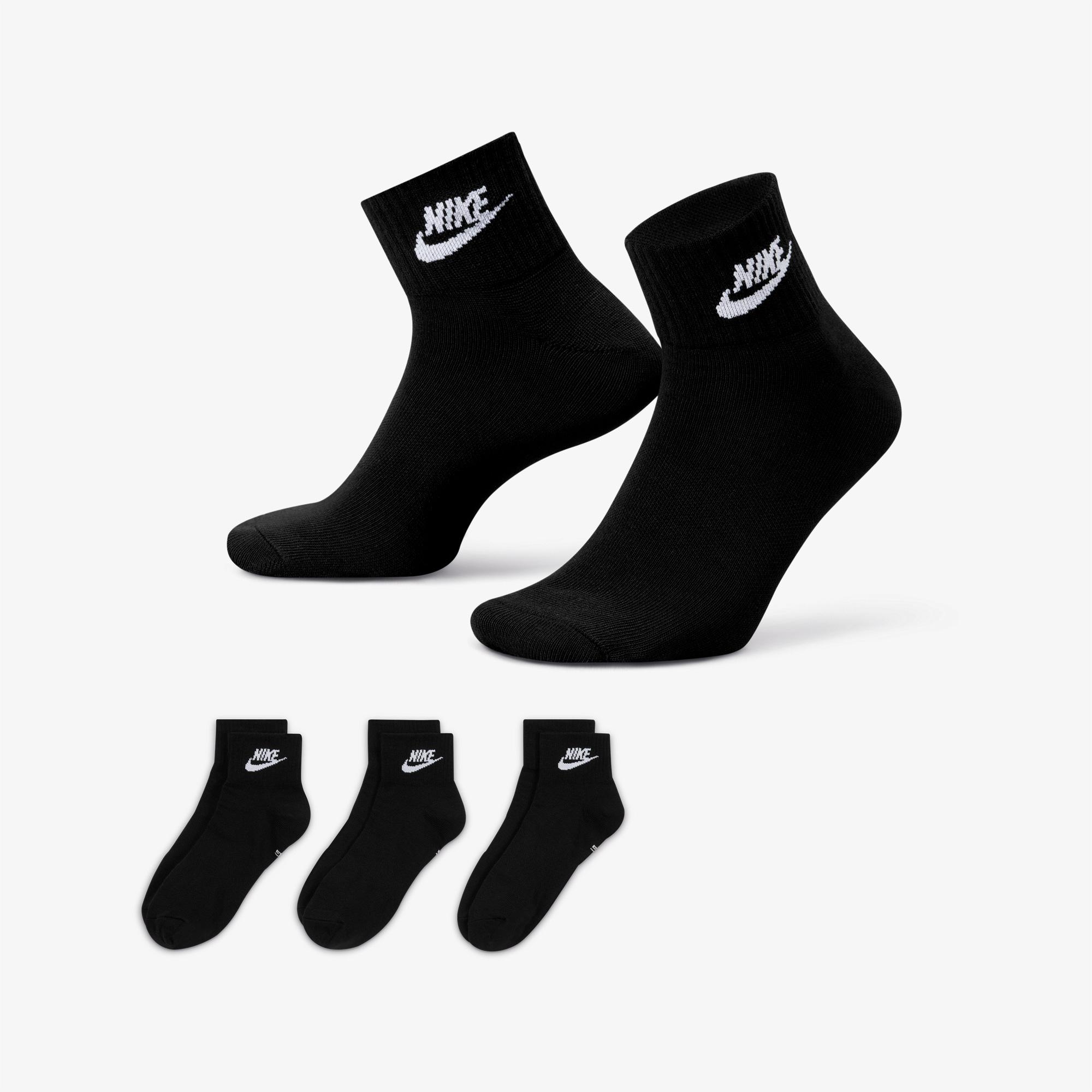 Nike Sportswear Everyday Essential An 3'lü Unisex Siyah Çorap