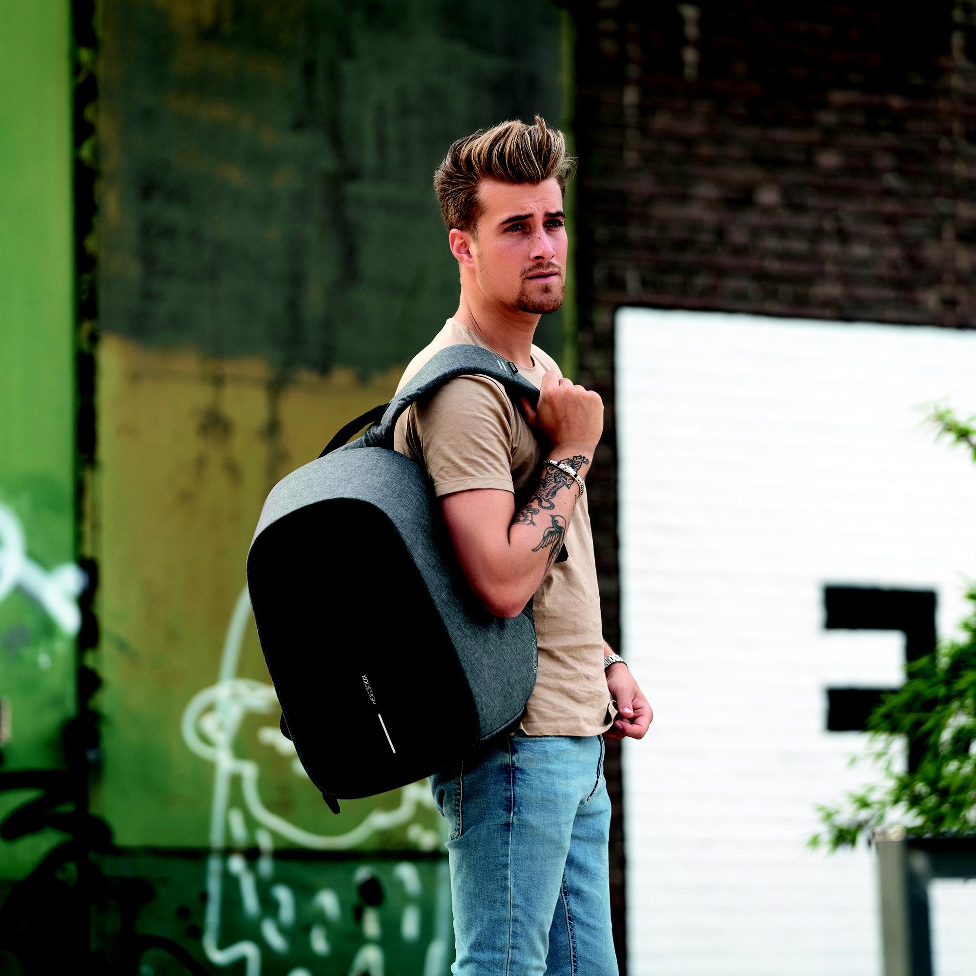 XD Design Bobby Hero Regular Unisex Gri Sırt Çantası